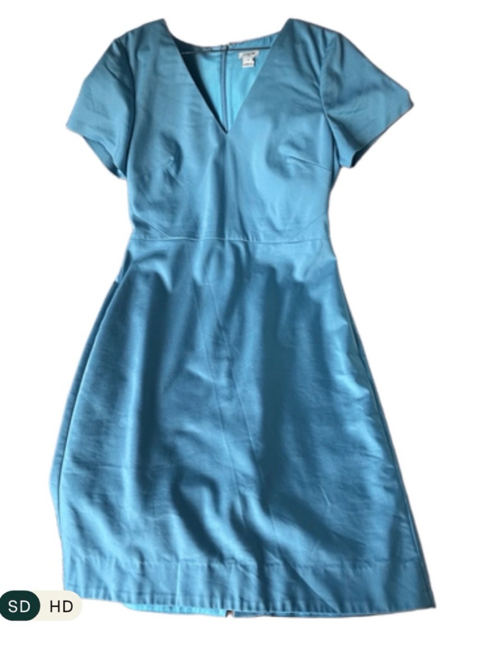 J. Crew Sky Blue V-Neck Short Sleeve Midi Dress
